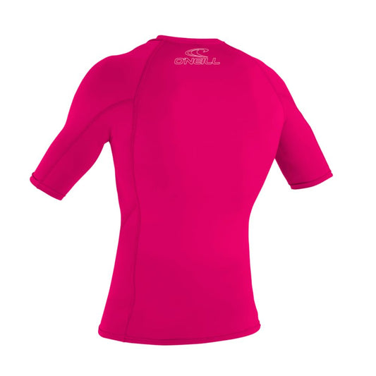 O'Neill Youth Basic S/S Skins Girls Rash Vest - Watermelon