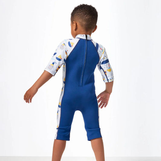 Splash About Toddler Wetsuit with UV Lycra Arms - Tug Boats