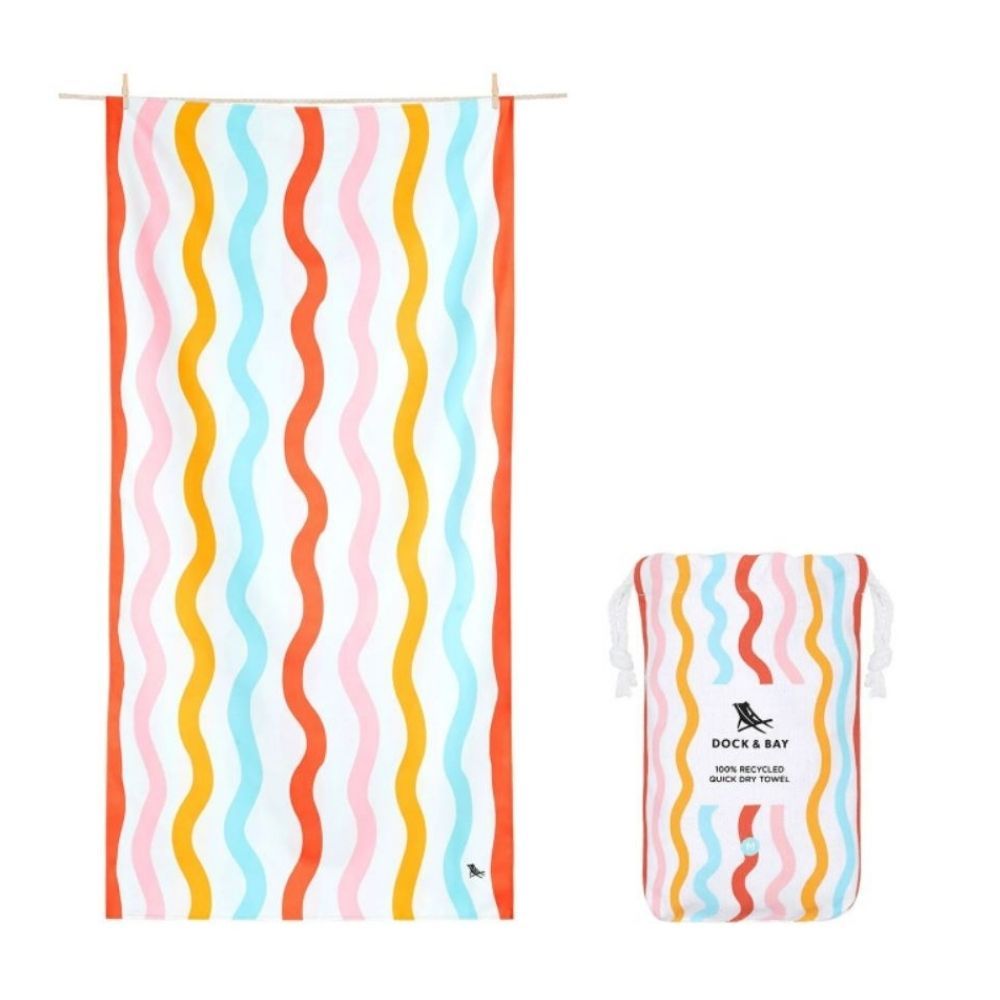 Dock and Bay Kids Microfibre Towel - Squiggle Face