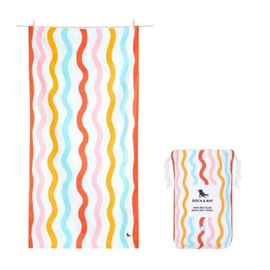 Dock and Bay Kids Microfibre Towel - Squiggle Face
