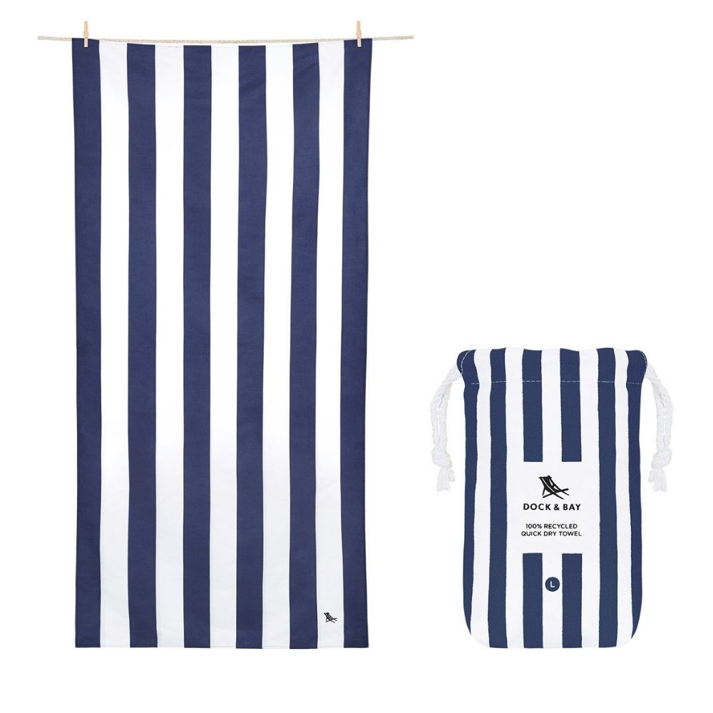 Dock and Bay Quick Dry Microfibre Towel - Whitsunday Navy XL