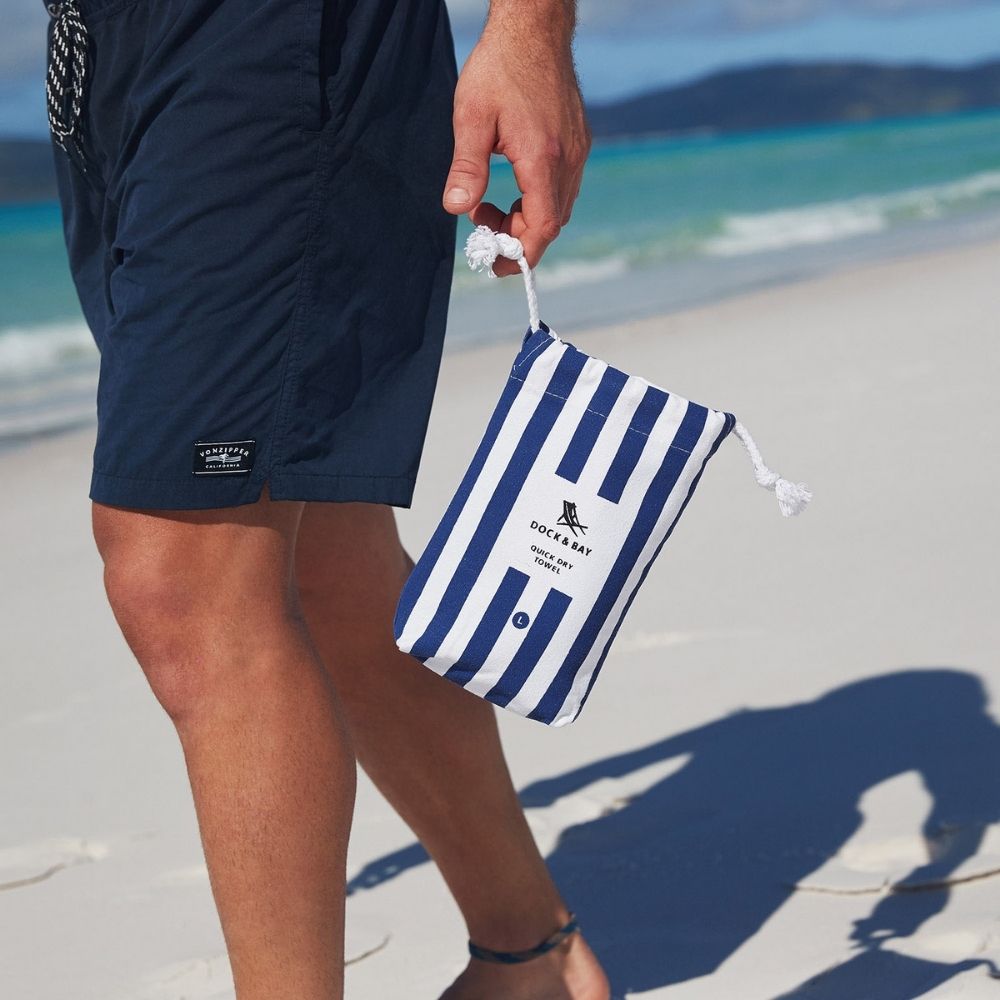 Dock and Bay Quick Dry Microfibre Towel - Whitsunday Navy XL
