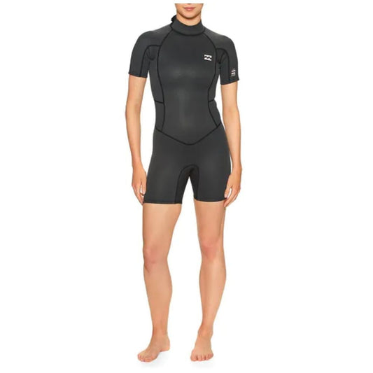 Billabong Youth Wetsuit - Launch 2/2mm Shortie - Black SAVE 40%