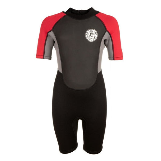 Saltrock Kids 3/2 Core Shortie BZ Wetsuit - Black/Red - save 25%