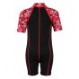 Girls Wetsuit with Lycra Arm - Black & Red