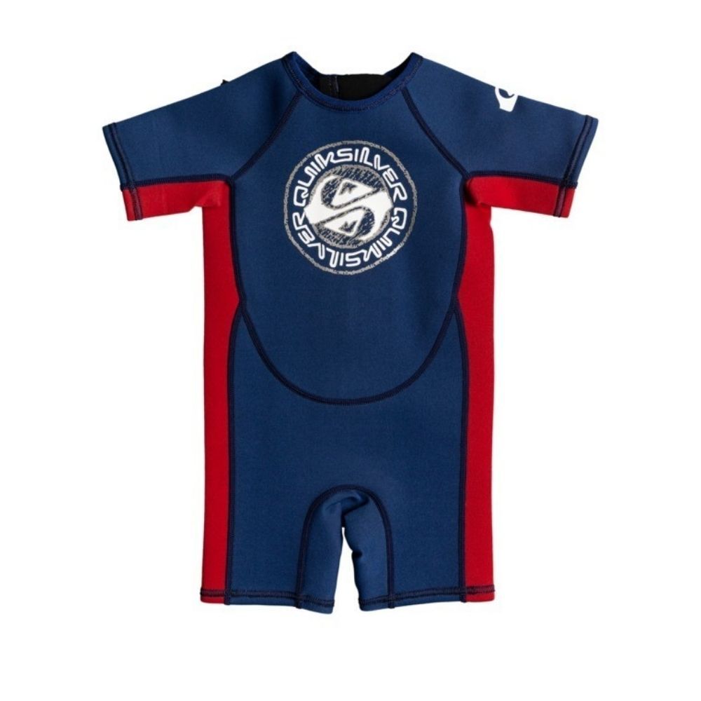 Quiksilver Syncro 1.5mm Boys Toddler Shortie Wetsuit - Insignia Blue/High Risk SAVE 20%