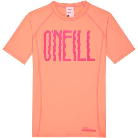 O'Neill Girls Rash Vest Short Sleeve - Neon Peach SAVE 40%