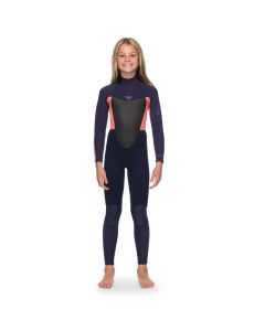 Roxy 3/2 Prologue Girls Full Wetsuit - Blue Ribbon/Coral Flame