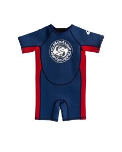 Quiksilver Syncro 1.5mm Boys Toddler Shortie Wetsuit - Insignia Blue/High Risk SAVE 20%